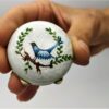 Salimbeni White Snuff Box or Pill Box Guilloche Enamel Box with Miniature Bird - Image 4