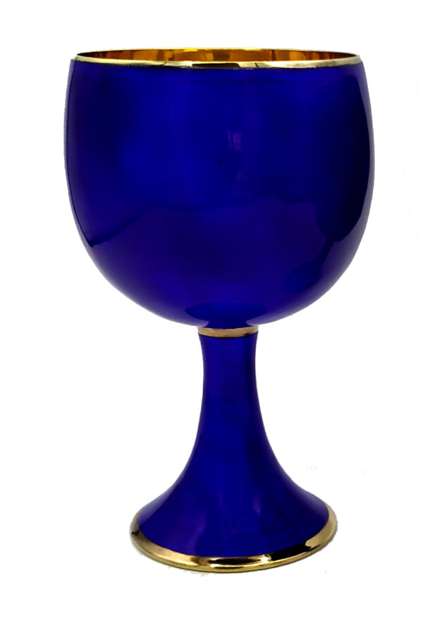 Salimbeni Wine Goblet Enameled Sterling Silver on Guilloche’ Modern Contemporary - Image 2