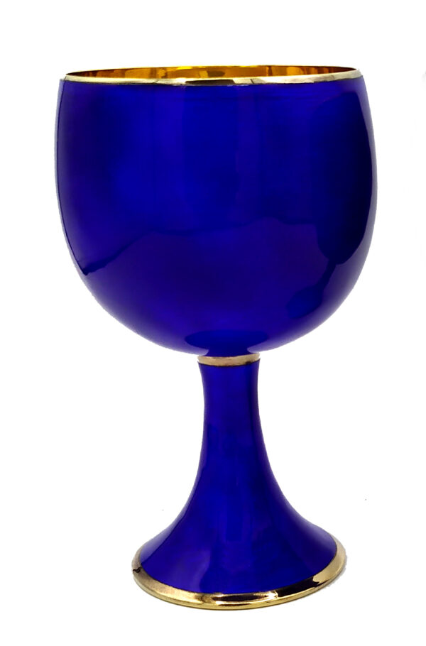 Salimbeni Wine goblet enameled sterling silver on guilloche Modern Contemporary Style 3