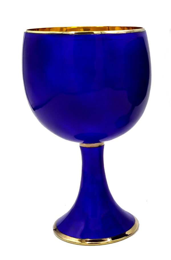 Salimbeni Wine Goblet Enameled Sterling Silver on Guilloche’ Modern Contemporary - Image 3