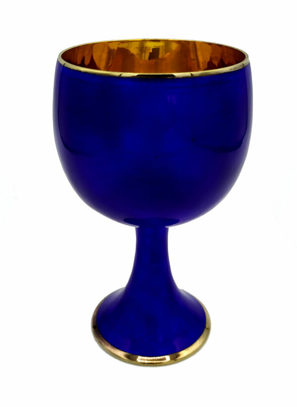 Salimbeni Wine Goblet Enameled Sterling Silver on Guilloche’ Modern Contemporary - Image 4