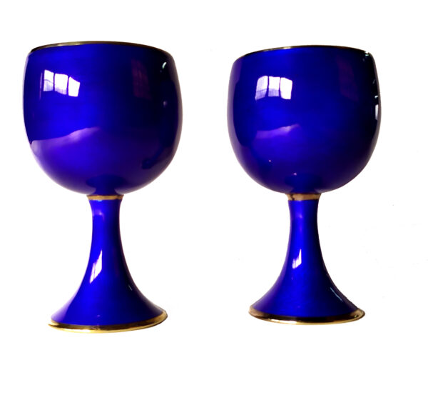 Salimbeni Wine goblet enameled sterling silver on guilloche Modern Contemporary Style 5