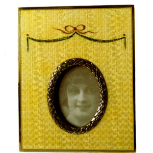 Salimbeni Yellow Enameled Sterling Silver Photo Frame Imperial Style