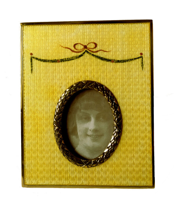 Salimbeni Yellow enameled Sterling Silver Photo Frame Imperial Style. 4