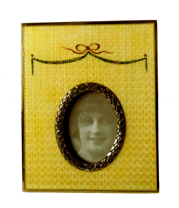 Salimbeni Yellow Enameled Sterling Silver Photo Frame Imperial Style