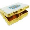 Pill Box Shaped Guilloche Enamel Box Floral Wreath Salimbeni - Image 5