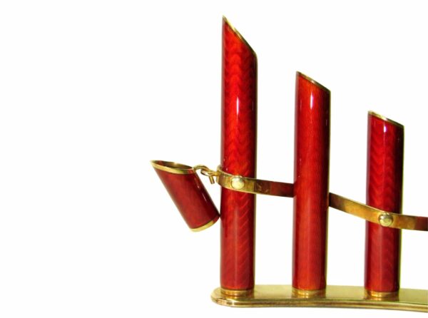 Sterling Menorah Modern Style Enalmeled Silver Salimbeni - Image 6