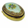 Oval Snuff Box or Pill Box Guilloche Enamel Hand-Painted Floral Wreath Salimbeni - Image 5