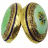Oval Snuff Box or Pill Box Guilloche Enamel Hand-Painted Floral Wreath Salimbeni - Image 6