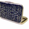 Sterling Silver Cigarette Case, Hand Engravings and Blue Fire Enamel Salimbeni - Image 3