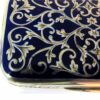 Sterling Silver Cigarette Case, Hand Engravings and Blue Fire Enamel Salimbeni - Image 5