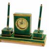Sterling Silver Desk Centerpiece Gold Plated with Fire Enamels on Guilloche' Salimbeni