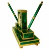 Sterling Silver Desk Centerpiece Gold Plated with Fire Enamels on Guilloche' Salimbeni - Image 3