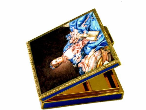 Sterling Silver Box Fire Enameled Hand Painted Guilloché Hand Engraved Salimbeni - Image 2