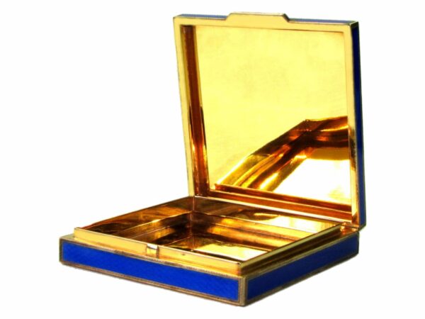 Sterling Silver Box Fire Enameled Hand Painted Guilloché Hand Engraved Salimbeni - Image 5