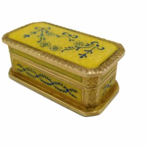 Sterling Silver Pillbox Fired Enamels with Empire Style Ornaments Salimbeni