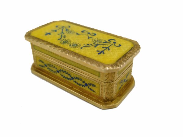Sterling Silver Pillbox Fired Enamels with Empire Style Ornaments Salimbeni