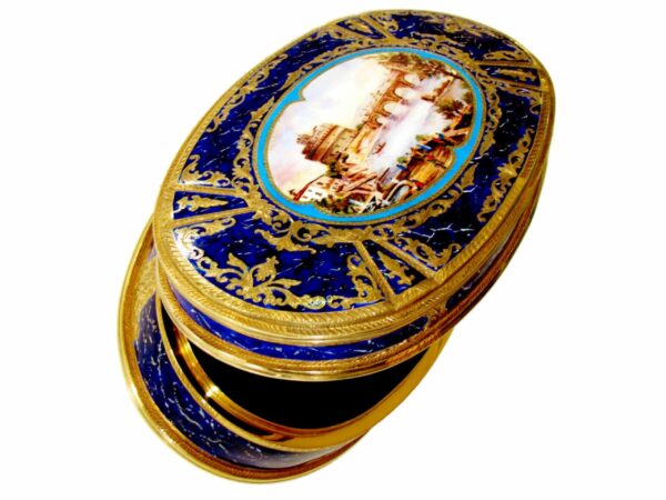 Sterling Silver Big Oval Jewel Box Baroque Style, with Miniature Salimbeni - Image 2