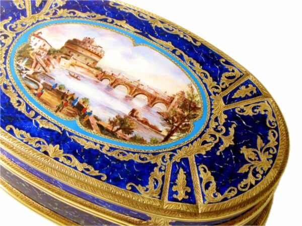 Sterling Silver Big Oval Jewel Box Baroque Style, with Miniature Salimbeni - Image 4