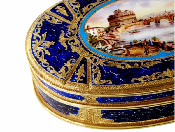 Sterling Silver Big Oval Jewel Box Baroque Style, with Miniature Salimbeni - Image 6