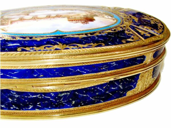 Sterling Silver Big Oval Jewel Box Baroque Style, with Miniature Salimbeni - Image 7
