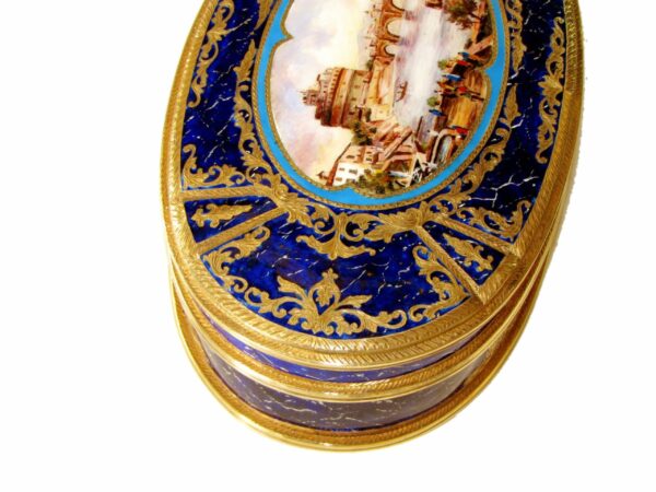 Sterling Silver Big Oval Jewel Box Baroque Style, with Miniature Salimbeni - Image 8