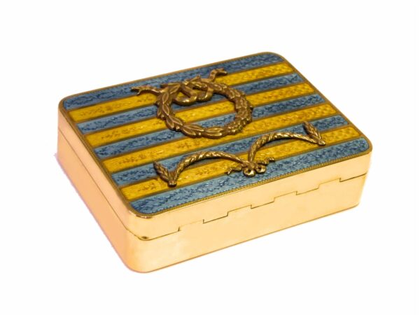 Sterling Silver Box Striped Fire Enameled Salimbeni - Image 2