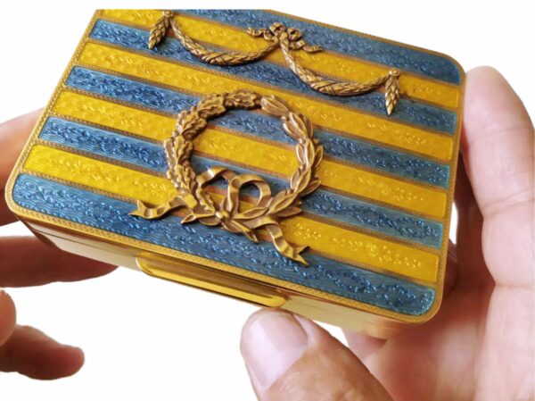 Sterling Silver Box Striped Fire Enameled Salimbeni - Image 4