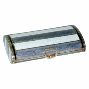 Evening Bag Sterling Silver, Fired Enamel with Stripes on Guilloche Salimbeni