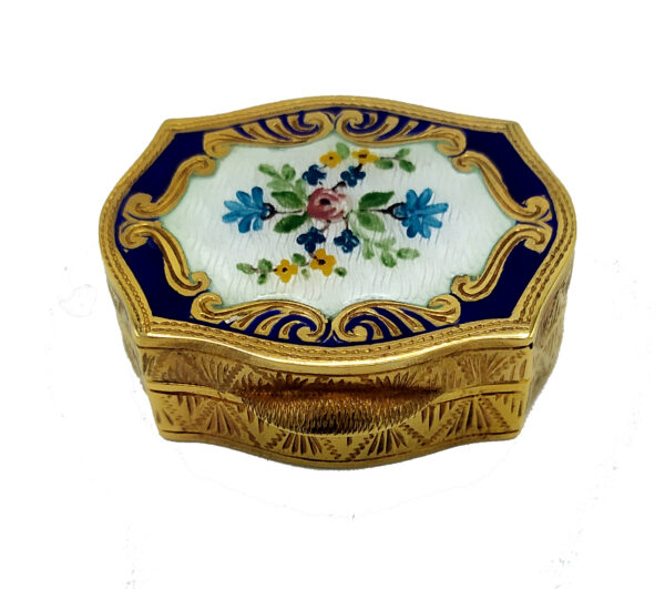 Salimbeni Pillbox Shaped hand-painted miniature in Viennese Art Nouveau style - Image 3