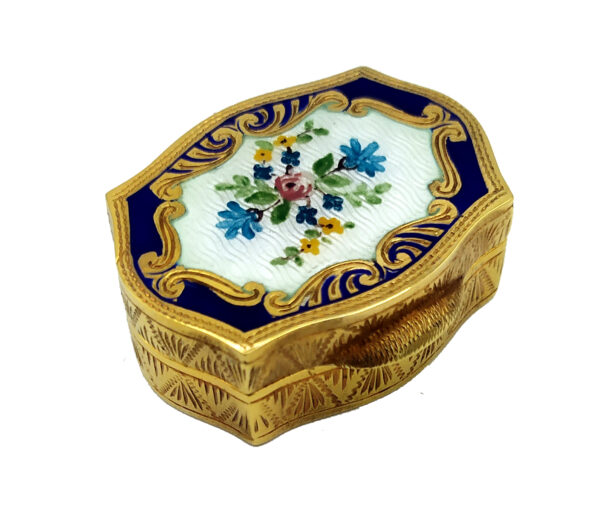 Salimbeni Pillbox Shaped hand-painted miniature in Viennese Art Nouveau style - Image 4