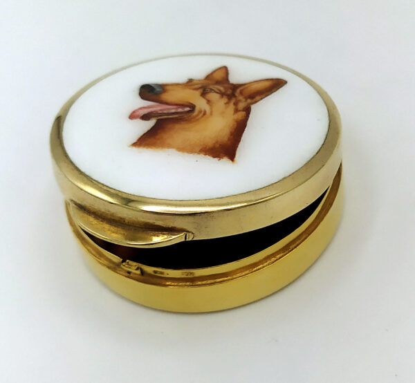 Pill Box a dog's head round shape Art Nouveau style Salimbeni - Image 6
