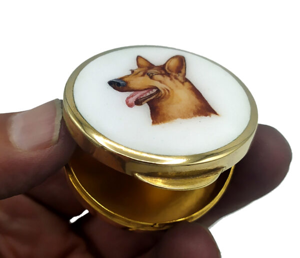 Pill Box a dog's head round shape Art Nouveau style Salimbeni - Image 2