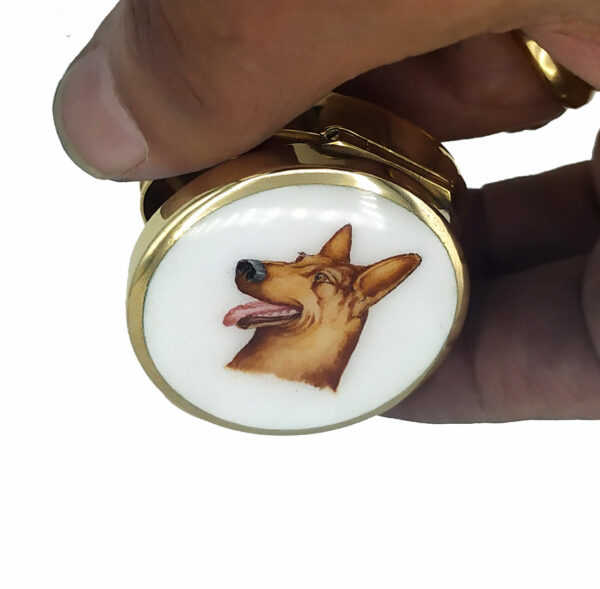 Pill Box a dog's head round shape Art Nouveau style Salimbeni - Image 3