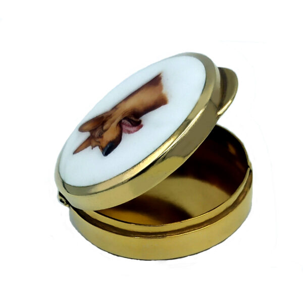 Pill Box a dog's head round shape Art Nouveau style Salimbeni - Image 5