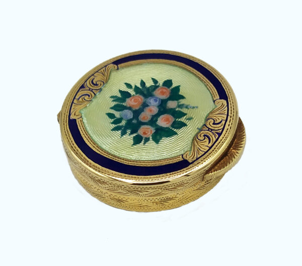 Pillbox with Flowers Hand painted Viennese Art Nouveau Style Salimbeni - Image 5