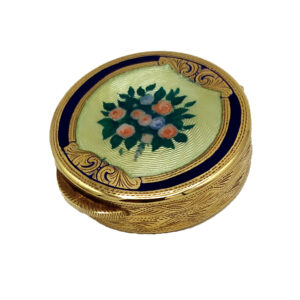 Pillbox with Flowers Hand painted Viennese Art Nouveau Style Salimbeni