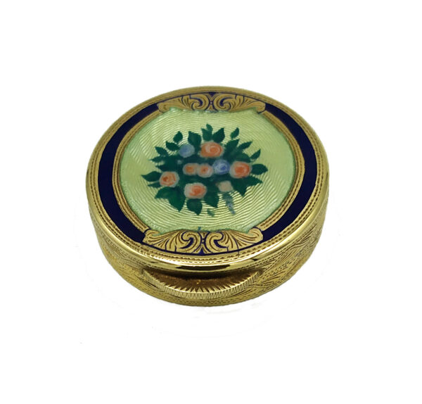 Pillbox with Flowers Hand painted Viennese Art Nouveau Style Salimbeni - Image 7