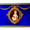 Musical Box Salimbeni table box with mechanical musical movement with 3 different motifs, detail of miniature on the lid