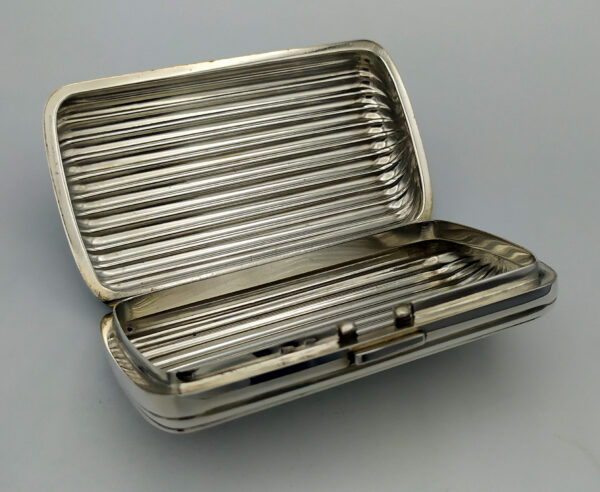 Cigarette Case Silver 925 with stripes Salimbeni natural silver