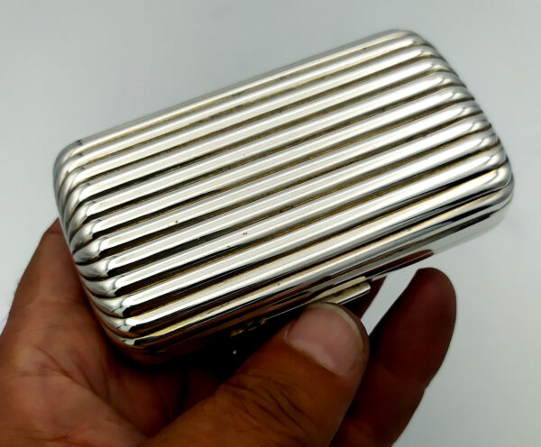 Cigarette Case Sterling Silver with stripes Salimbeni natural silver