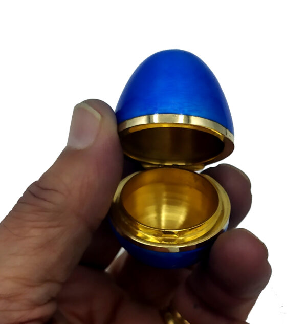 Salimbeni Blue Small Egg Sterling Silver Enamel on Guilloche - Image 2