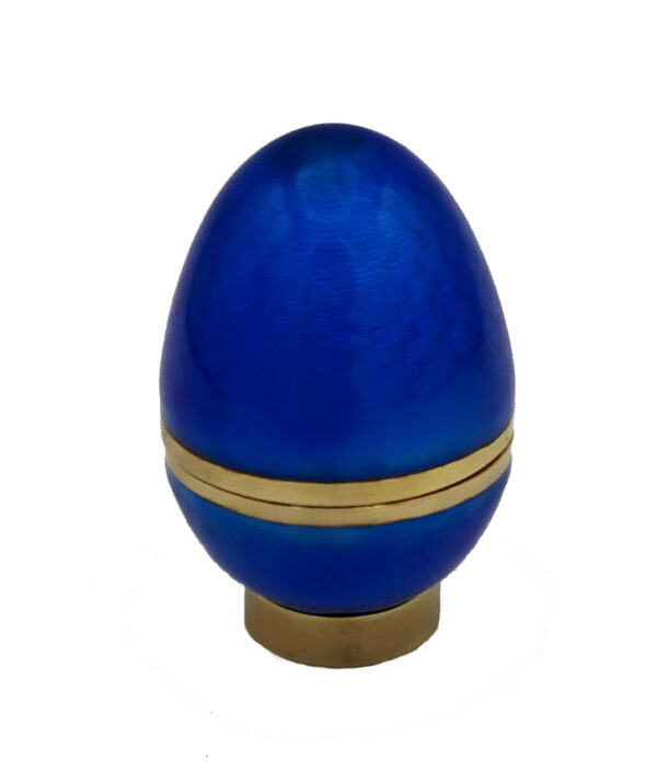 Salimbeni Blue Small Egg Sterling Silver Enamel on Guilloche