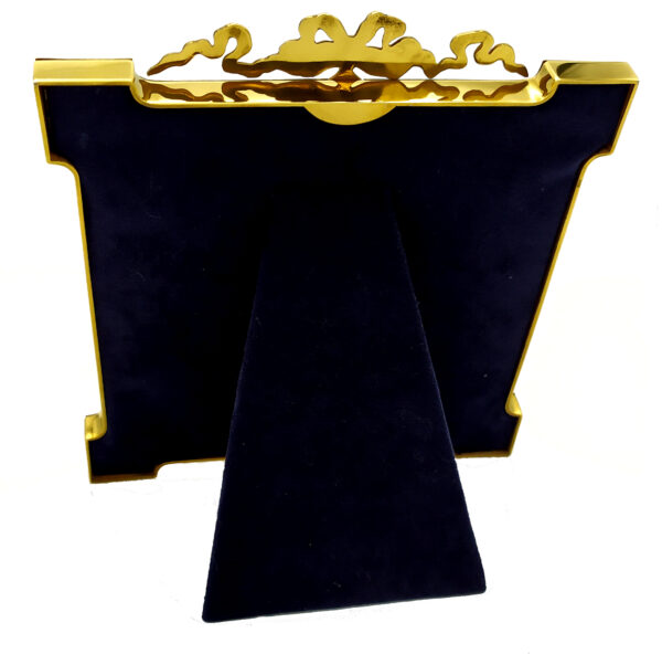 Photo Frame 925 Sterling Silver Handmade by Salimbeni White Snow colour and gold Empire Style. - Image 4