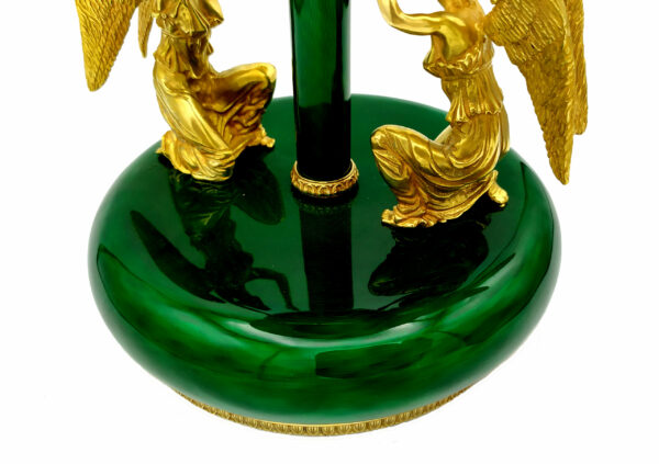 Salimbeni Green Centerpiece with Clock Fired Enamels on Guillochè - Image 5