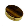 Salimbeni Pillbox Tiger Eye Hard Stone and Sterling Silver, Oval Shape - Image 3