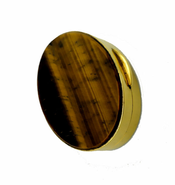 Salimbeni Pillbox Tiger Eye Hard Stone and Sterling Silver, Oval Shape - Image 5