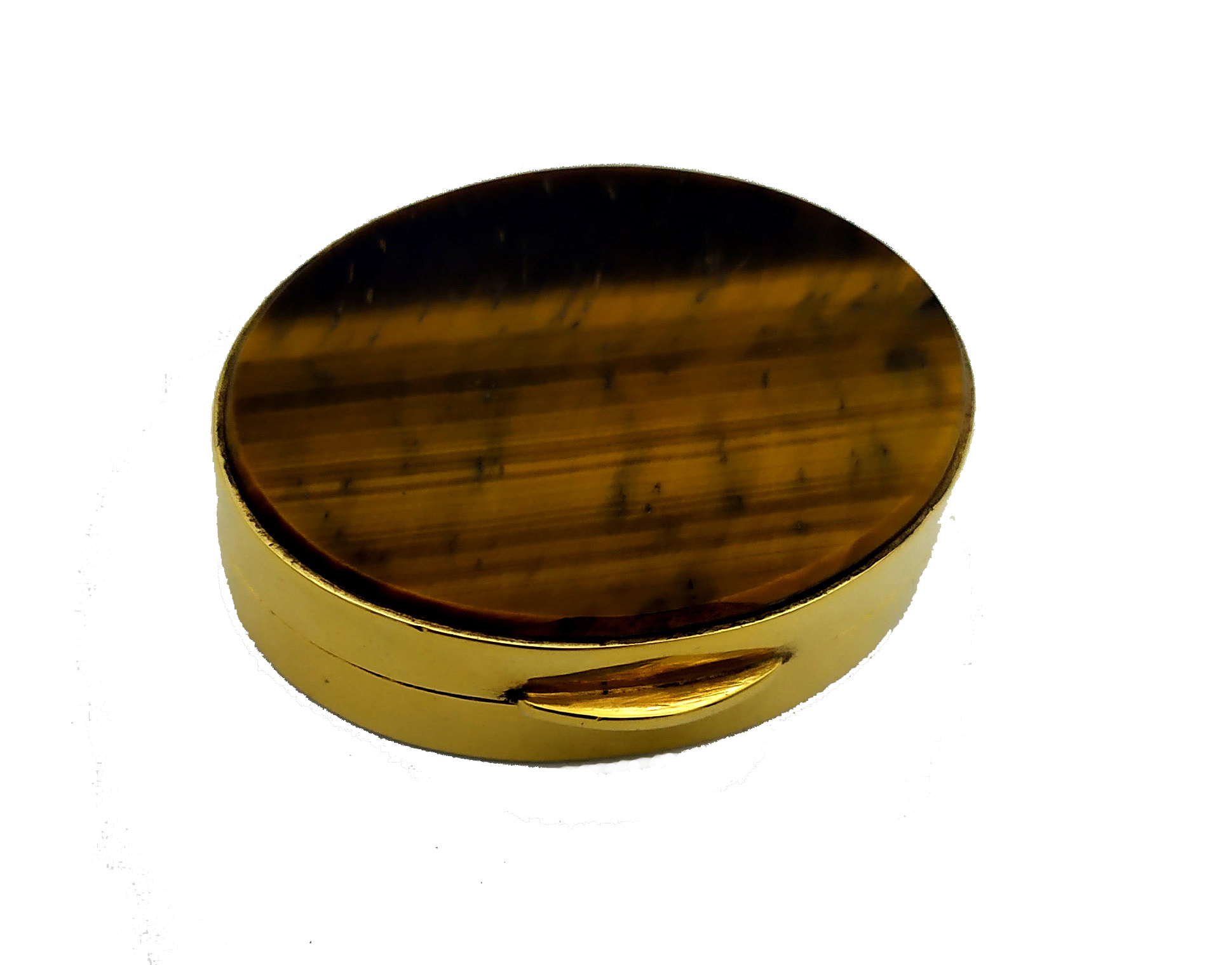 Salimbeni pillbox tiger eye hard stone and Sterling Silver oval shape Main