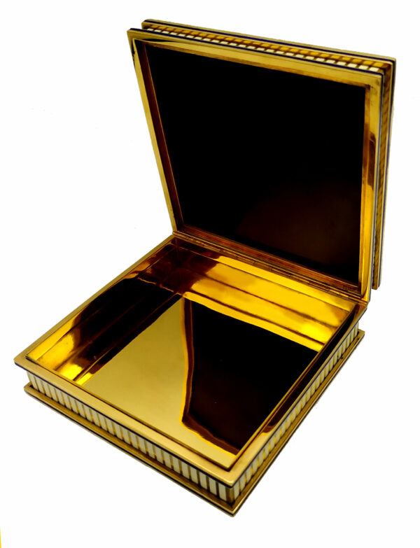 Box with Rose fine Mosaic in Semiprecious Stones, Sterling Silver Salimbeni - Image 2