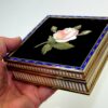 Box with Rose fine Mosaic in Semiprecious Stones, Sterling Silver Salimbeni - Image 8
